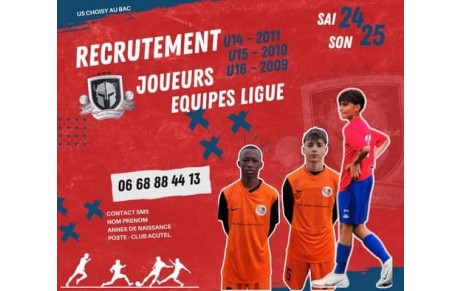 Recrutement de joueurs U14-U15-U16